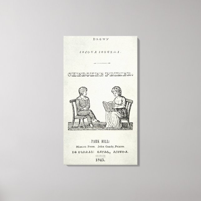Impressão Em Tela Cherokee Primer, 1845 (gravura) (Frente)