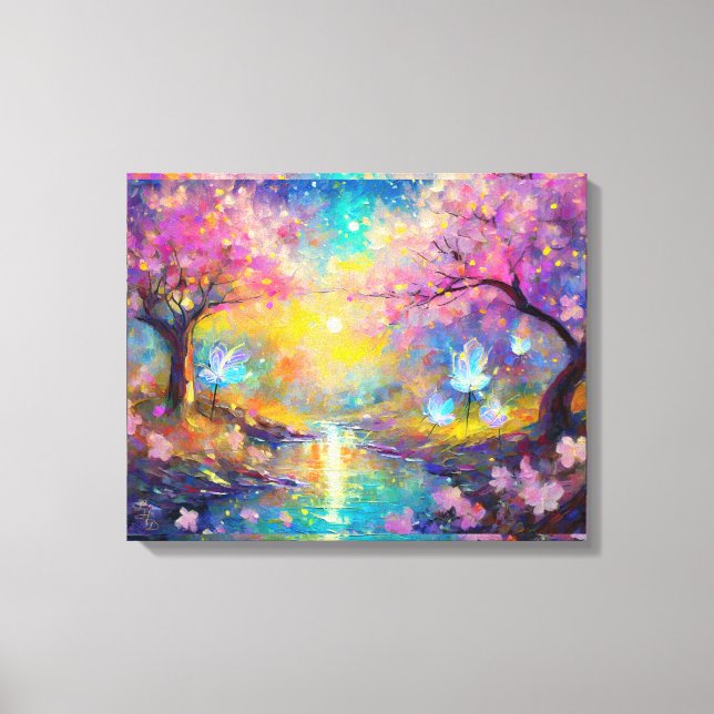 Impressão Em Tela Cherry Blossom Fantasy Sunrise Stream (Frente)