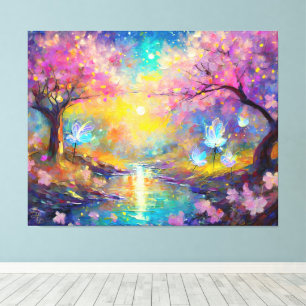 Impressão Em Tela Cherry Blossom Fantasy Sunrise Stream