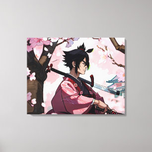 Impressão Em Tela Cherry Blossom Samurai