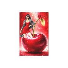 Cherry Fashion Illustration Wall Art Print