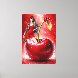 Impressão Em Tela Cherry Fashion Illustration Wall Art Print