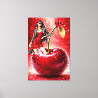 Impressão Em Tela Cherry Fashion Illustration Wall Art Print