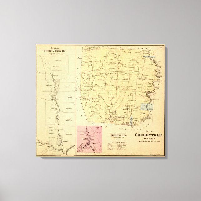 Impressão Em Tela Cherrytree Township (Frente)