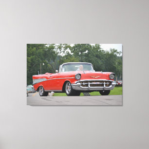 Impressão Em Tela Chevrolet 1957 Vermelho convertível com rodas per