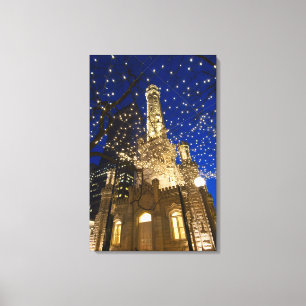 Impressão Em Tela Chicago, Illinois, torre de água velha com feriad