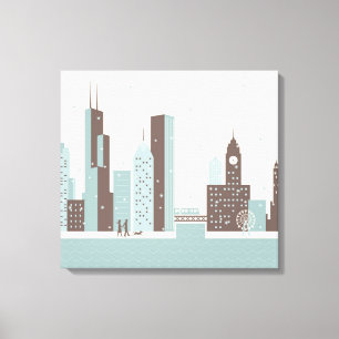 Impressão Em Tela Chicago no inverno