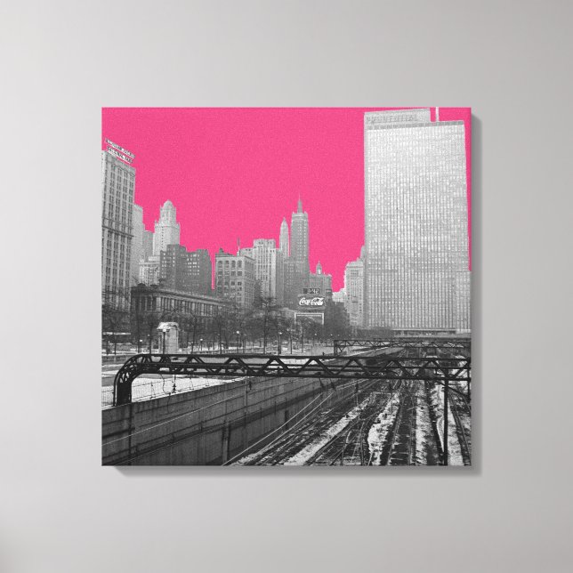 Impressão Em Tela Chicago Rail Yards Michigan Avenue 1960's Photo (Frente)