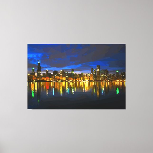 Impressão Em Tela Chicago Skyline (Frente)