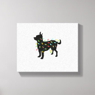 Impressão Em Tela Chihuahua Christmas Lights Xmas Gift for Dog Lover