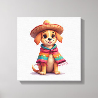 Impressão Em Tela Chihuahua  México  Cinco de Maio  Cachorro Engraça