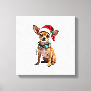 Impressão Em Tela Chihuahua Natal Papai Noel Suéter Feio Amante de C