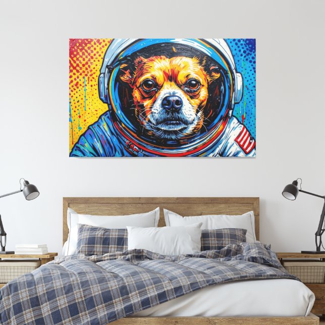 IMPRESSÃO EM TELA CHIHUAHUAS NO ESPAÇO 10 (Insitu(Quarto))