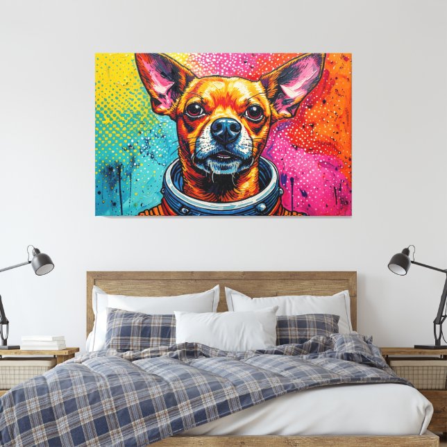 IMPRESSÃO EM TELA CHIHUAHUAS NO ESPAÇO 9 (Insitu(Quarto))