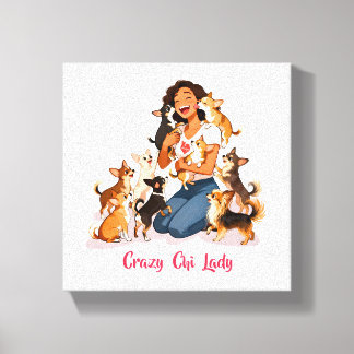 Impressão Em Tela Chimigos - Crazy Chi Lady - Chihuahua