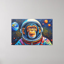 IMPRESSÃO EM TELA CHIMPANZÉ NO ESPAÇO-2