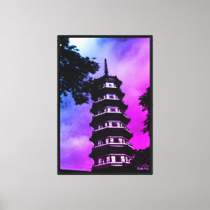 Impressão Em Tela China Antiga Cantão pagode florida