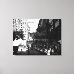 Impressão Em Tela China Antiga Hong Kong rua Cidade carros