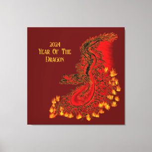 Impressão Em Tela China Dragon, 2024 Ano Do Dragão