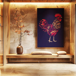 Impressão Em Tela Chinese Zodiac Rooster Wall Art Print | Japandi 
