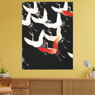 Impressão Em Tela Chinoiserie Grou Voador Zen Minimalista Arte Kimon