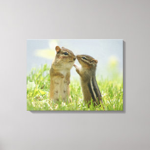 Impressão Em Tela Chipmunk da mãe e do bebê