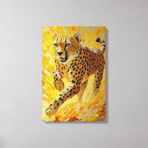 Impressão Em Tela Chita Correndo em Estilo Impasto Vibrante