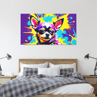 IMPRESSÃO EM TELA CHIUAHUA POPART ABSTRATO