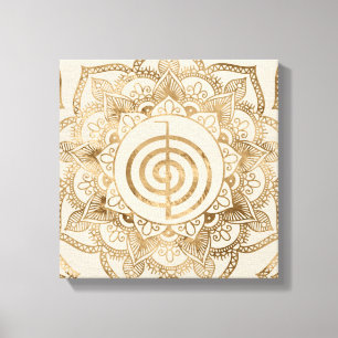 Impressão Em Tela Cho Ku Rei - Ouro pastel lótus mandala