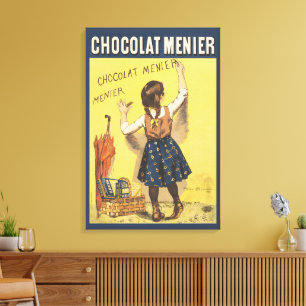 Impressão Em Tela Chocolat Menier Garota Francesa Arte Vintage 1892