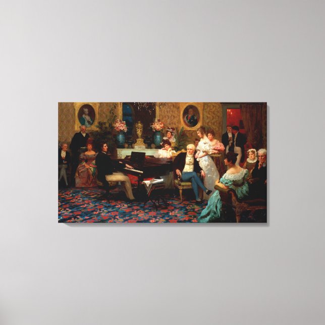 Impressão Em Tela Chopin Tocando o Piano (Frente)