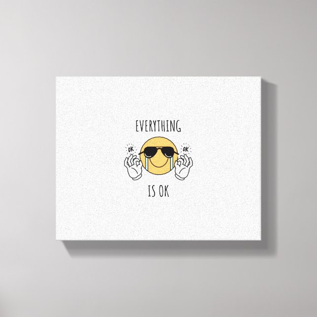 Impressão Em Tela chorando emoji com um rosto feliz (Frente)