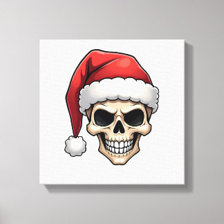 Impressão Em Tela Christmas Skull Funny Santa XMES Men Women T-Shirt