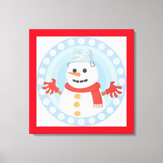 IMPRESSÃO EM TELA CHRISTMAS WINTER SNOWMAN (Frente)
