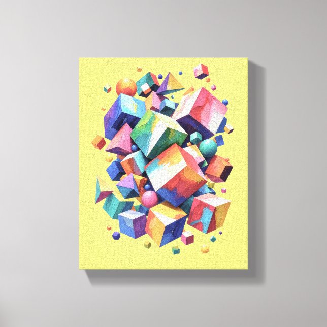 Impressão Em Tela Chromatic Cube Symphony (Frente)