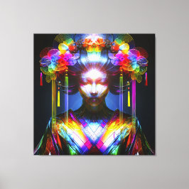 Impressão Em Tela Chromatisch Farbige Glas-Geisha im Kontrast