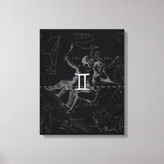 Impressão Em Tela Chrome Style Gemini Sinal Zodiac em Hevelius (Frente)