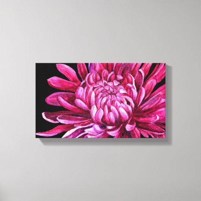 Impressão Em Tela Chrysanthemum "a tela de abertura" imprime preto (Frente)