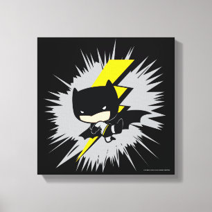 Impressão Em Tela Chute de Relâmpago Chibi Batman