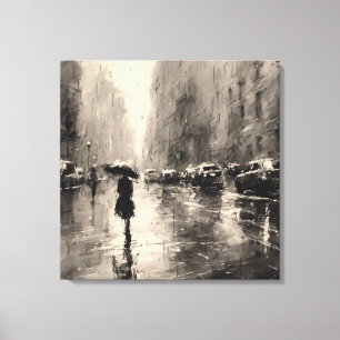 Impressão Em Tela Chuva De Verão Na Cidade