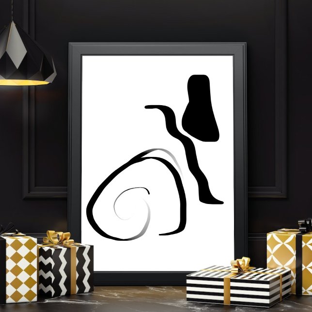 Impressão Em Tela Ciclo de rotação: Abstrato preto e branco (Criador carregado)