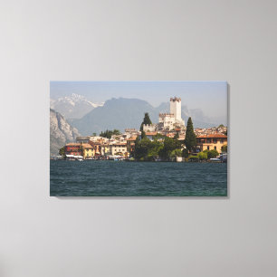 Impressão Em Tela Cidade à beira do lago, Malcesine, Província de Ve