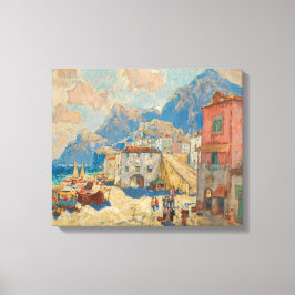 Impressão Em Tela Cidade Costeira na Espanha (Paisagem Espanhola Vin