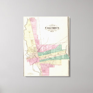Impressão Em Tela Cidade de Columbo, o Condado de Franklin, Ohio