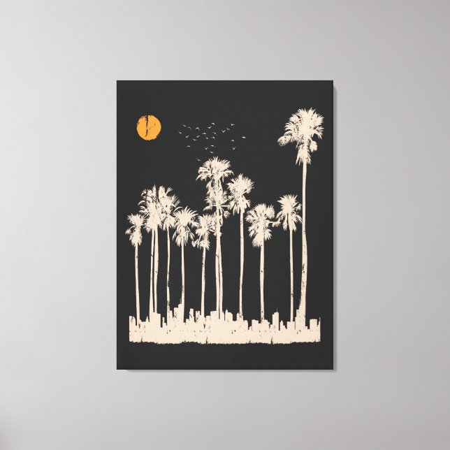 Impressão Em Tela Cidade de Verão Vintage (Frente)