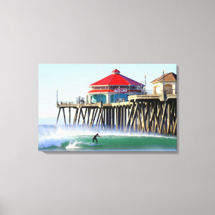 Impressão Em Tela Cidade Huntington Beach Ca do surf
