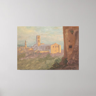 Impressão Em Tela Cidade italiana ou suíça - Frederic Edwin Church