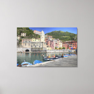 Impressão Em Tela Cidade na encosta de Vernazza, Cinque Terre, Ligúr