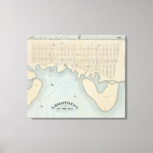 Impressão Em Tela Cidade pelo mar, praia de Lavallette de Squan, NJ