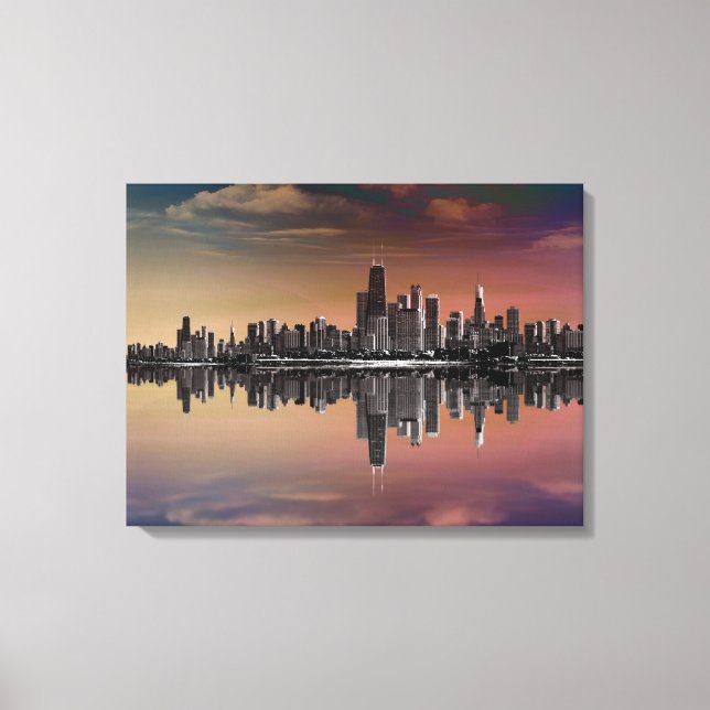 Impressão Em Tela Cidade - Skyline Dusk (Frente)